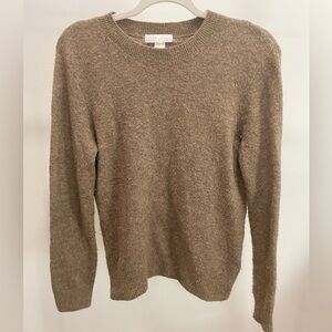H&M Women’s Brown Sweater Size Small Ribbed Crew Neck Sleeve Hemline